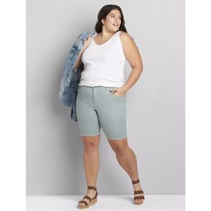 Lane Bryant High Rise Bermuda Shorts - Size 20 - Sea Foam Green